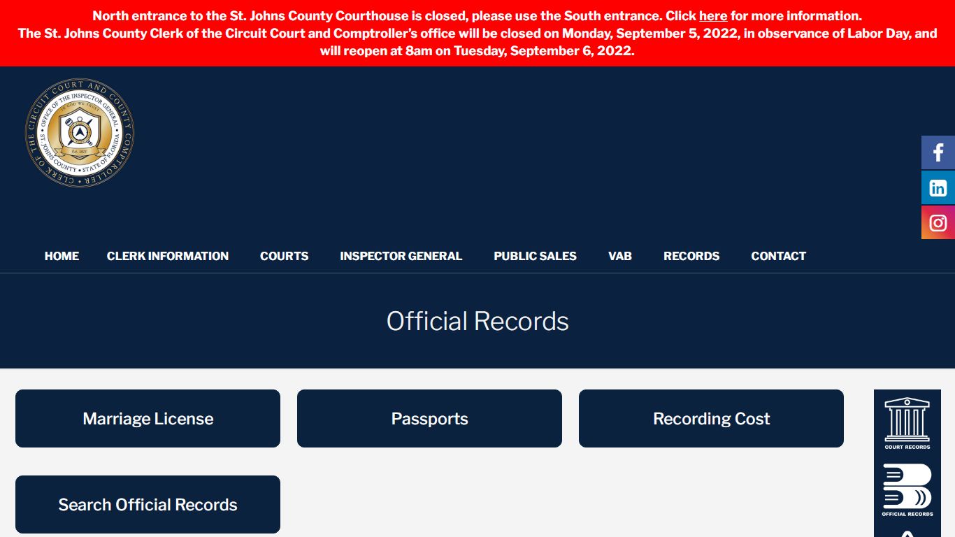Official Records - St. Johns County Clerk of Court